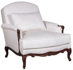 Casa Padrino luxury baroque armchair white / dark brown - Living room armchair in baroque style - Baroque Living Room Furniture - Noble & Magnificent