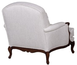 Casa Padrino luxury baroque armchair white / dark brown - Living room armchair in baroque style - Baroque Living Room Furniture - Noble & Magnificent