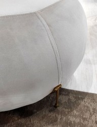 Casa Padrino tabouret rond luxe velours gris / or Ø 80 x H. 40 cm - Tabouret rond moderne - Tabouret de salon - Meuble de salon moderne