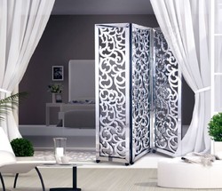 Casa Padrino meuble de séparation de luxe de luxe avec roues 100 x 3 x H. 180 cm - Mobilier de Chambre - Mobilier d'Hôtel