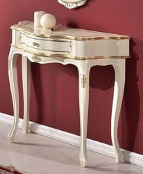 Casa Padrino consola barroco de lujo blanco / oro - Mesa consola de madera maciza hecha a mano - Muebles Barrocos - Calidad de Lujo - Hecho en Italia