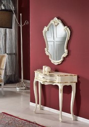 Casa Padrino consola barroco de lujo blanco / oro - Mesa consola de madera maciza hecha a mano - Muebles Barrocos - Calidad de Lujo - Hecho en Italia