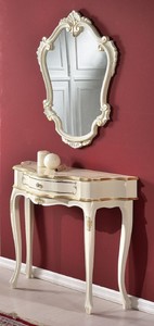Casa Padrino luxury baroque console with wall mirror white / gold - Handmade solid wood baroque furniture - Luxury Quality - Made in Italy