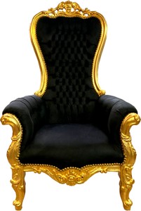 Casa Padrino Baroque Throne Armchair Black / Gold - Giant Armchair Majestic Medium in Baroque Style - Baroque Furniture Casa Padrino Baroque Throne Armchair Black / Gold - Giant Armchair Majestic Medium in Baroque Style - Baroque Furniture