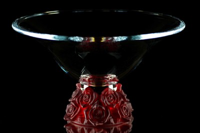 Casa Padrino cuenco de cristal de lujo copa de cristal con rosas rojas Ø 35,5 x H. 20 cm - frutero redondo - cuenco decorativo - colección de lujo Casa Padrino cuenco de cristal de lujo copa de cristal con rosas rojas Ø 35,5 x H. 20 cm - frutero redondo - cuenco decorativo - colección de lujo