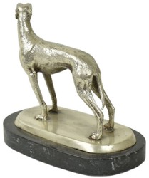 Casa Padrino figura decorativa di lusso in bronzo levriero argento / nero 22 x 13 x A. 19 cm - Scultura in bronzo con base in marmo - Figura decorativa - Accessori decorativi