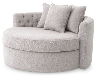 Casa Padrino canapé rond de luxe gris 157 x 148 x H. 90 cm - Canapé de salon rond moderne avec 3 coussins - Meuble de salon - Meuble de luxe
