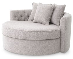 Casa Padrino canapé rond de luxe gris 157 x 148 x H. 90 cm - Canapé de salon rond moderne avec 3 coussins - Meuble de salon - Meuble de luxe