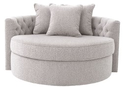 Casa Padrino canapé rond de luxe gris 157 x 148 x H. 90 cm - Canapé de salon rond moderne avec 3 coussins - Meuble de salon - Meuble de luxe