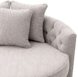 Casa Padrino canapé rond de luxe gris 157 x 148 x H. 90 cm - Canapé de salon rond moderne avec 3 coussins - Meuble de salon - Meuble de luxe