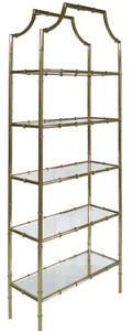 Casa Padrino armoire étagère de luxe or 78 x 33 x H. 197 cm - Armoire en acier inoxydable avec 5 étagères en verre - Meubles de salon de luxe