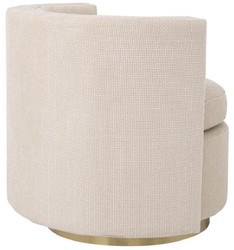 Casa Padrino poltrona girevole di lusso beige / oro opaco 80 x 73 x A. 71,5 cm - Poltrona soggiorno imbottita - Mobile soggiorno di lusso
