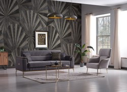Casa Padrino canapé-lit de luxe gris foncé / marron / or 228 x 94 x H. 88 cm - Canapé de salon avec 3 oreillers - Meuble de salon de luxe