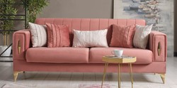 Casa Padrino canapé-lit de luxe rose / or 222 x 93 x H. 87 cm - Canapé de salon avec 5 oreillers - Meuble de salon de luxe