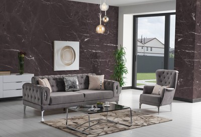 Casa Padrino Luxus Schlafsofa Grau / Silber 225 x 95 x H. 83 cm - Wohnzimmer Sofa mit 4 Kissen - Luxus Wohnzimmer Möbel