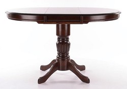 Casa Padrino Art Nouveau dining table dark brown 90-125 x 90 x H. 75 cm - Round extendable solid wood kitchen table - Dining room furniture