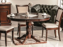 Casa Padrino Art Nouveau dining table dark brown 90-125 x 90 x H. 75 cm - Round extendable solid wood kitchen table - Dining room furniture