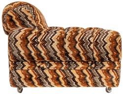 Casa Padrino sillón de diseño de lujo de los años 70 beige / marrón / negro 94 x 93 x A. 70 cm - Sillón de salón retro con ruedas - Muebles de salón de diseño de los años 70