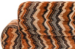 Casa Padrino canapé de luxe des design années 70 beige / marron / noir 228 x 93 x H. 70 cm - Canapé de salon rétro avec roulettes - Mobilier de salon design années 70