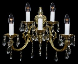 Casa Padrino luxury baroque crystal wall lamp bronze 48 x H. 45 cm - Magnificent wall lamp with Bohemian crystal glass - Noble & Magnificent