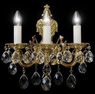 Casa Padrino lampada da parete barocco di lusso in cristallo bronzo 25 x A. 37 cm - Magnifica lampada da parete con vetro cristallo di Boemia - Nobile e Magnifica