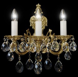 Casa Padrino luxury baroque crystal wall lamp bronze 25 x H. 37 cm - Magnificent wall lamp with Bohemian crystal glass - Noble & Magnificent