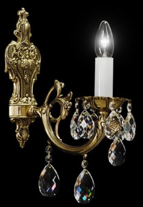 Casa Padrino lampada da parete barocco di lusso in cristallo bronzo A. 37 cm - Magnifica lampada da parete con vetro cristallo di Boemia - Nobile e Magnifica
