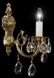 Casa Padrino luxury baroque crystal wall lamp bronze H. 37 cm - Magnificent wall lamp with Bohemian crystal glass - Noble & Magnificent
