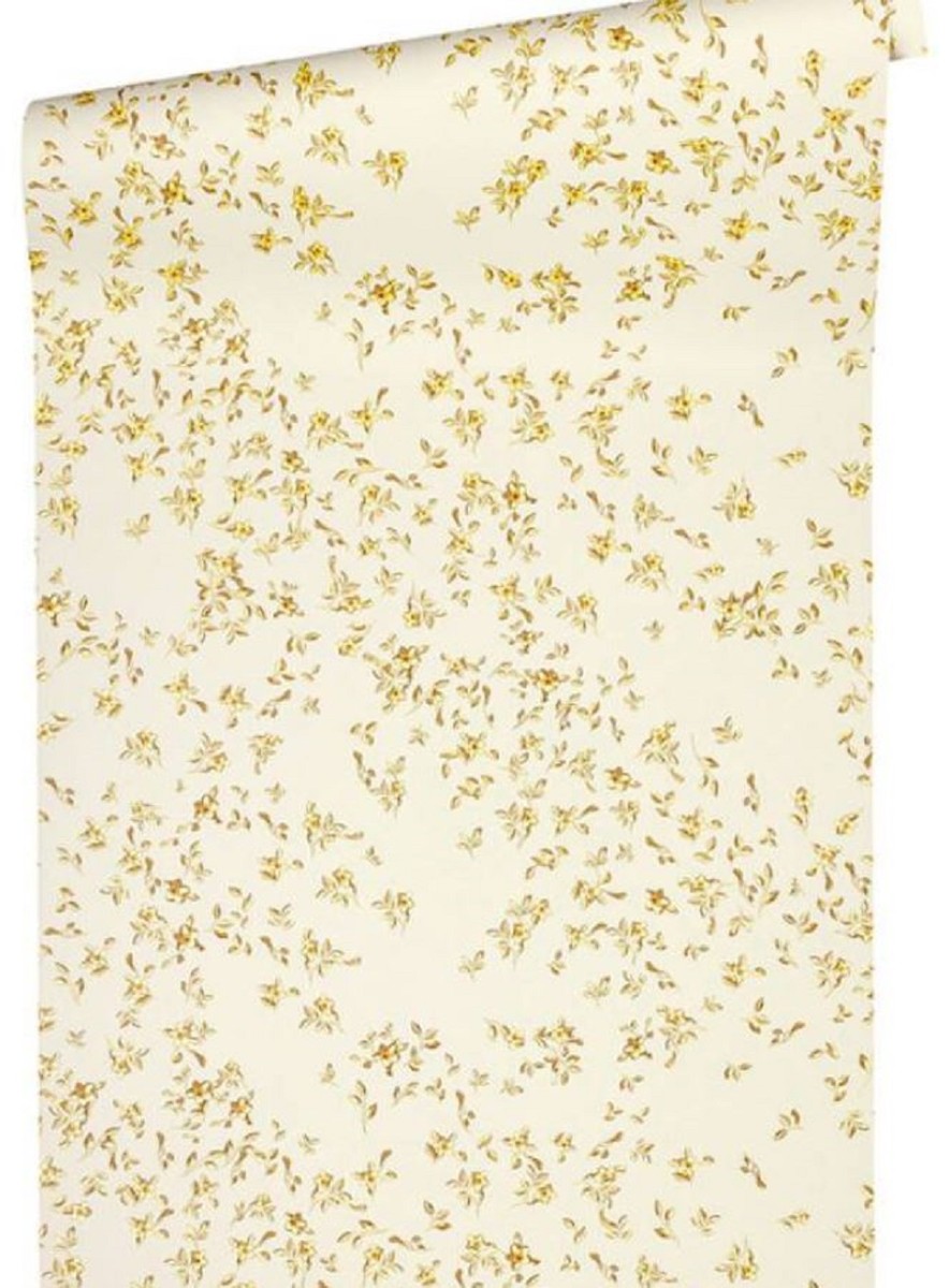 Versace carta da parati di design fiori barocchi 935855 beige / marrone / giallo - Carta da parati raso con un motivo elegante - Alta Qualità Versace carta da parati di design fiori barocchi 935855 beige / marrone / giallo - Carta da parati raso con un motivo elegante - Alta Qualità