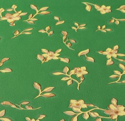 Versace papel pintado de diseño flores barrocos 935856 verde / marrón / amarillo - Papel pintado satín con patrón elegante - Alta Calidad