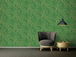 Versace papel pintado de diseño flores barrocos 935856 verde / marrón / amarillo - Papel pintado satín con patrón elegante - Alta Calidad
