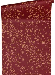 Versace designer wallpaper baroque flowers 935857 red / beige / brown - Satin wallpaper with elegant pattern - High Quality Versace designer wallpaper baroque flowers 935857 red / beige / brown - Satin wallpaper with elegant pattern - High Quality