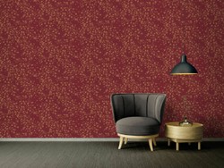 Versace designer wallpaper baroque flowers 935857 red / beige / brown - Satin wallpaper with elegant pattern - High Quality Versace designer wallpaper baroque flowers 935857 red / beige / brown - Satin wallpaper with elegant pattern - High Quality