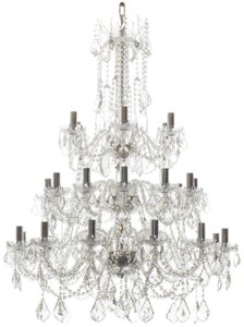 Casa Padrino lustre baroque de luxe en cristal argent Ø 95 x H. 105 cm - Magnifique lustre en cristal fin et bras en verre - Noble & Magnificent