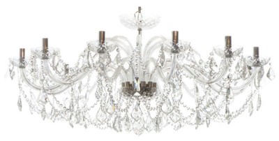 Casa Padrino lustre baroque de luxe en cristal argent Ø 120 x H. 65 cm - Magnifique lustre en cristal fin et bras en verre - Noble & Magnificent