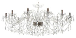 Casa Padrino lampadario barocco di lusso in cristallo argento Ø 120 x A. 65 cm - Magnifico lampadario con vetro cristallo pregiato e bracci in vetro - Nobile & Magnifico