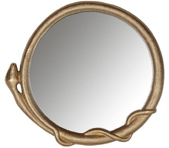 Runder Luxus Designer Spiegel Wandspiegel Schlange Gold Round Luxury Designer Mirror Wall Mirror Snake Gold