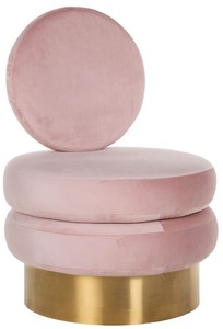 Casa Padrino fauteuil de luxe en velours rose / or 66 x 65 x H. 93 cm - Fauteuil de salon - Fauteuil d'hôtel - Mobilier de salon de luxe