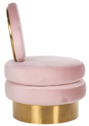 Casa Padrino poltrona di lusso in velluto rosa / oro 66 x 65 x A. 93 cm - Poltrona soggiorno - Poltrona hotel - Mobile soggiorno di lusso