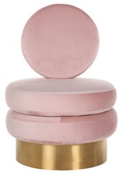 Casa Padrino poltrona di lusso in velluto rosa / oro 66 x 65 x A. 93 cm - Poltrona soggiorno - Poltrona hotel - Mobile soggiorno di lusso