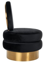Casa Padrino poltrona di lusso in velluto nero / oro 66 x 65 x A. 93 cm - Poltrona soggiorno - Poltrona hotel - Mobile soggiorno di lusso