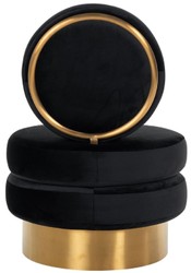 Casa Padrino poltrona di lusso in velluto nero / oro 66 x 65 x A. 93 cm - Poltrona soggiorno - Poltrona hotel - Mobile soggiorno di lusso