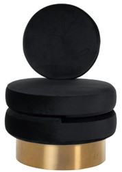 Casa Padrino poltrona di lusso in velluto nero / oro 66 x 65 x A. 93 cm - Poltrona soggiorno - Poltrona hotel - Mobile soggiorno di lusso