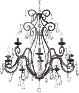 Casa Padrino lustre baroque de luxe avec verre cristal Swarovski anthracite Ø 90 x H. 100 cm - Lustre Hôtel & Restaurant - Noble & Magnifique - Qualité de Luxe - Fabriqué en Italie