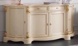Casa Padrino aparador de caoba barroco de lujo creme / gold - Magnífico mueble de madera maciza con 4 puertas y 2 cajones - Muebles Barrocos - Calidad de Lujo - Hecho en Italia