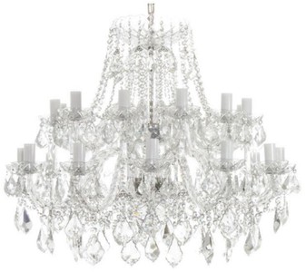 Casa Padrino lustre baroque de luxe en cristal argent Ø 90 x H. 70 cm - Magnifique lustre avec cristal fin - Noble & Magnificent