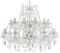 Casa Padrino lustre baroque de luxe en cristal argent Ø 90 x H. 70 cm - Magnifique lustre avec cristal fin - Noble & Magnificent