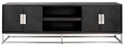 Luxus Designer TV Schrank Sideboard Schwarz Silber Luxury Designer TV Cabinet Sideboard Black Silver