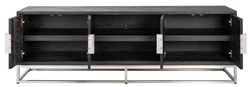 Luxus Designer TV Schrank Sideboard Schwarz Silber Luxury Designer TV Cabinet Sideboard Black Silver