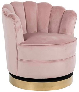 Casa Padrino luxury velvet swivel armchair pink / gold 81.5 x 76 x H. 79 cm - Modern living room armchair - Luxury living room furniture